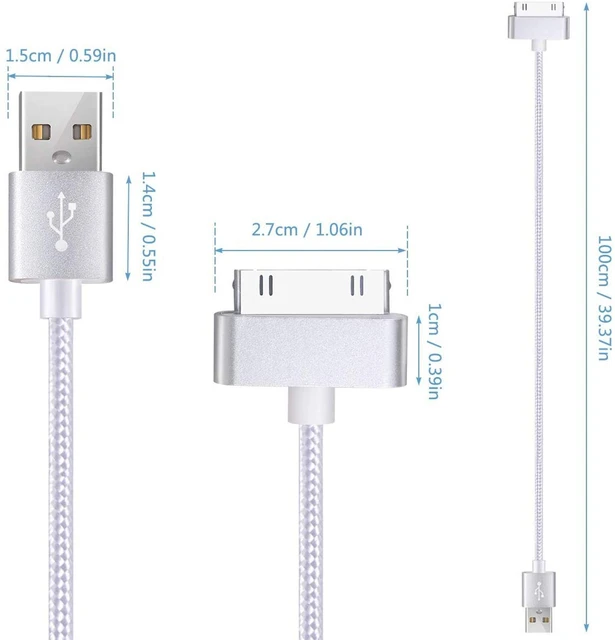 30 Pin Phone Cable Charger Cargador For iPhone 4 S 4s 3GS 3G iPod Nano  touch iPad 1 2 3 Chargeur USB Data Kabel Wire Accessories - AliExpress