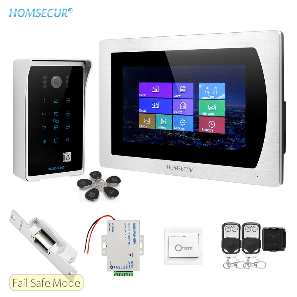 HOMSECUR " Свободные-Руки Видеодомофон Система+ Монитор с Сенсорным Экраном BC081+ BM717-S