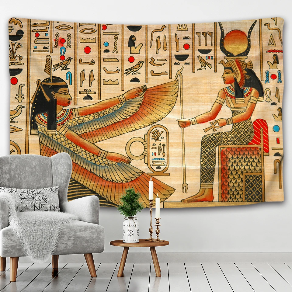 Ancient Egyptian Tapestry Wall Hanging Ancient Culture Print Hippy Egyptian Wallpaper Home Decor Vintage Tapes
