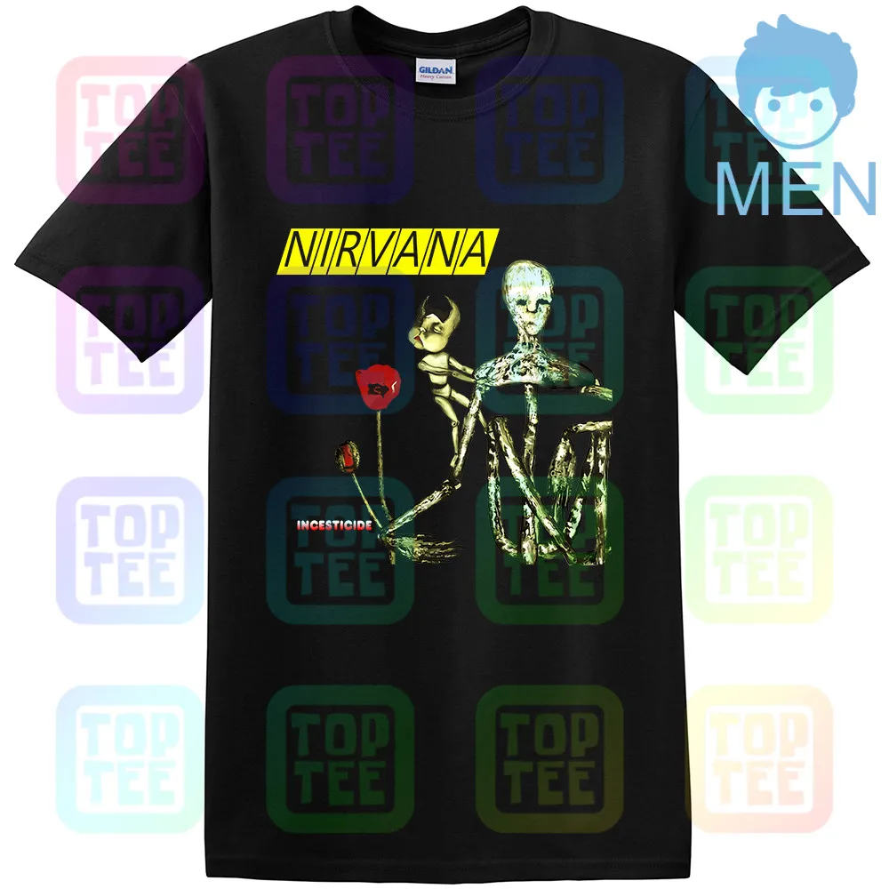 MEN-BLACK Nirvana Incesticide Футболка Nwt аутентичная и лицензированная уличная одежда размер S-3Xl - Цвет: MEN-BLACK