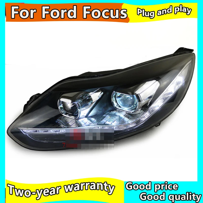 Автомобильный Стайлинг Головной фонарь для Ford Focus 3 фары 2012 2013 светодиодная фара в сборе Биксеноновые линзы двойной луч HID