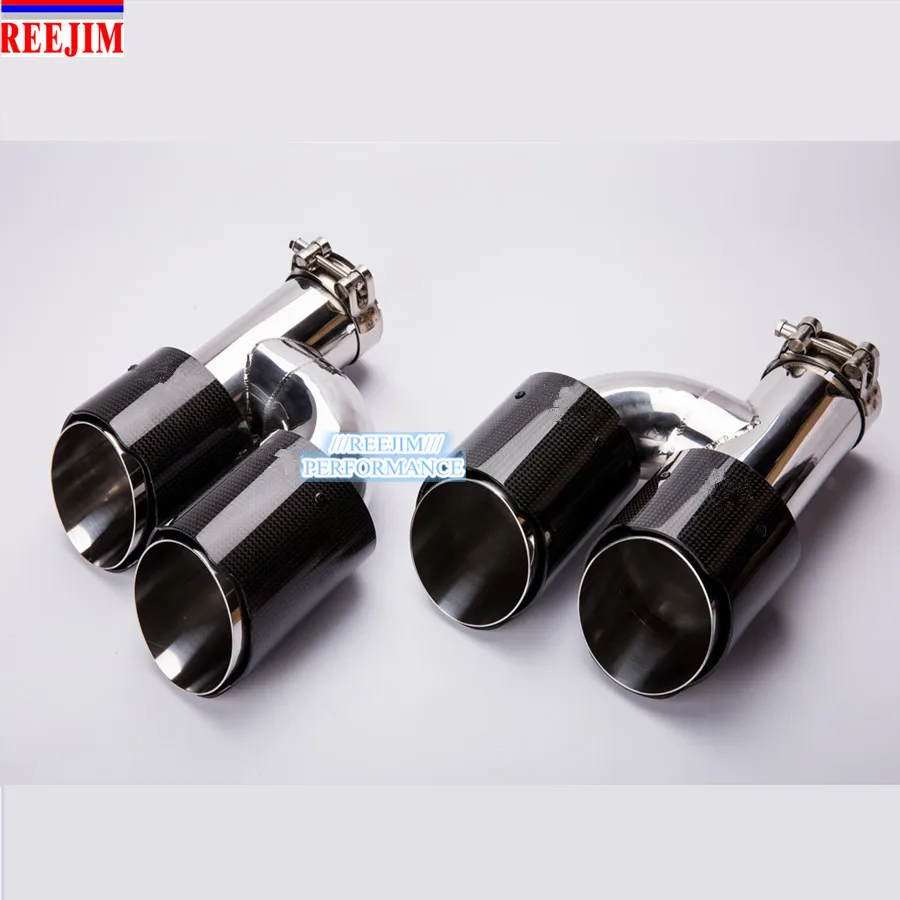В 2 5 &quotвыход 3 5&quot из нержавеющей стали углерода выхлопной трубы Auspuffspitze для Audi A6 A7