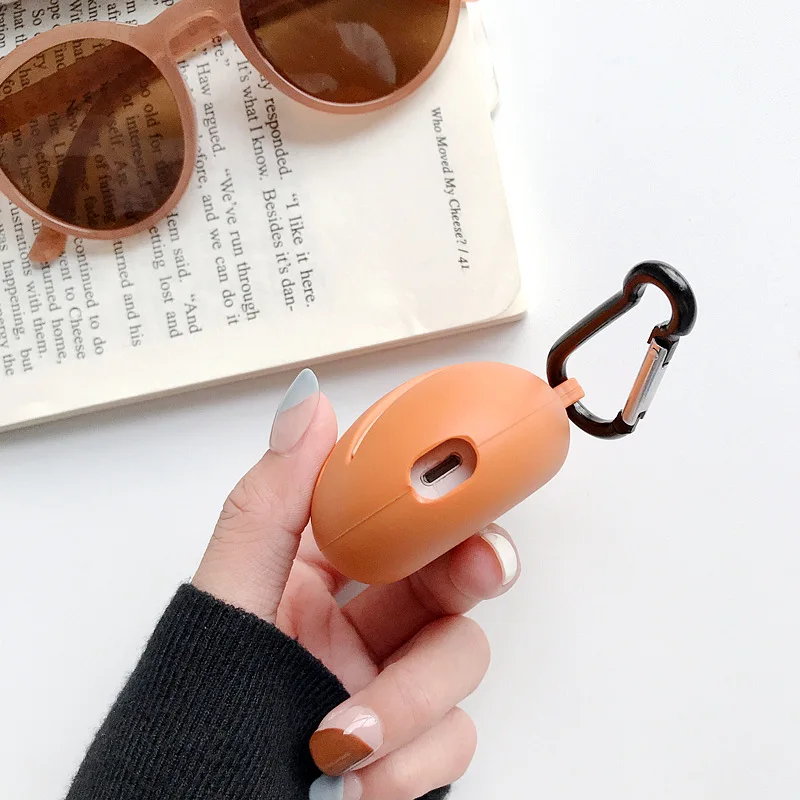 Bluetooth чехол для наушников для Airpods 2 милый защитный чехол для Аксессуары для Airpods с брелком стереоскопический 3D Хлеб сливочный