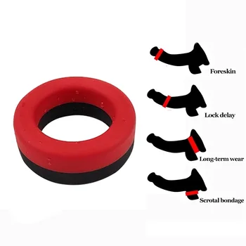 Male Silicone Luminous penis lock cock Ring bondage Erection Delay Ejaculation Reusable Enlargement ball stretcher Sex Toy Men 2