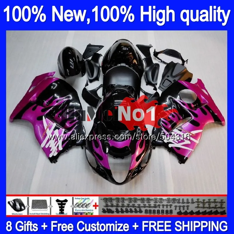 Корпус для SUZUKI Hayabusa GSXR-1300 GSXR 1300 27MC. 31 GSXR1300 1996 1997 1998 1999 2000 2001 96 97 98 99 01 розовый пламя обтекатель