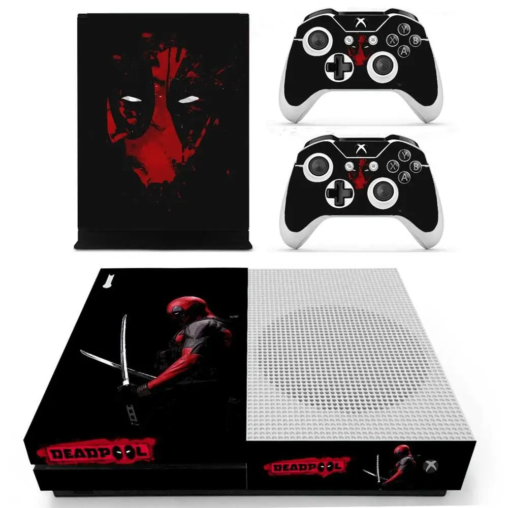 Наклейка Deadpool для Xbox One S консоли и Kinect и 2 контроллера для Xbox One тонкая наклейка s винил