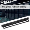ONTi 19in 1U Rack 24 Port Straight-through CAT6 Patch Panel RJ45 Network Cable Adapter Keystone Jack Ethernet Distribution Frame ► Photo 2/5