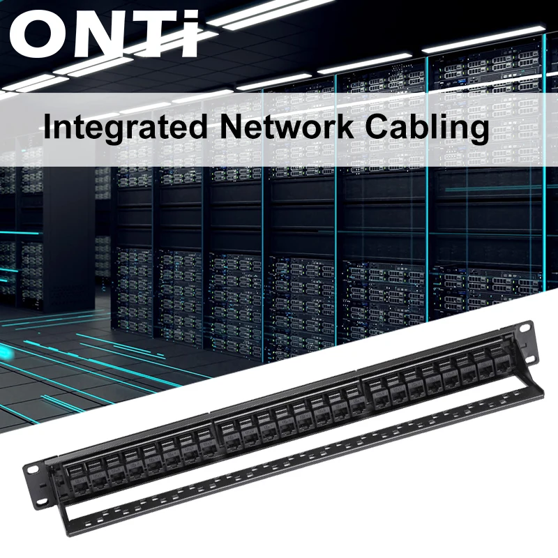 ONTi 19in 1U стойка 24 порта прямой CAT6 патч панель RJ45 сетевой кабель адаптер