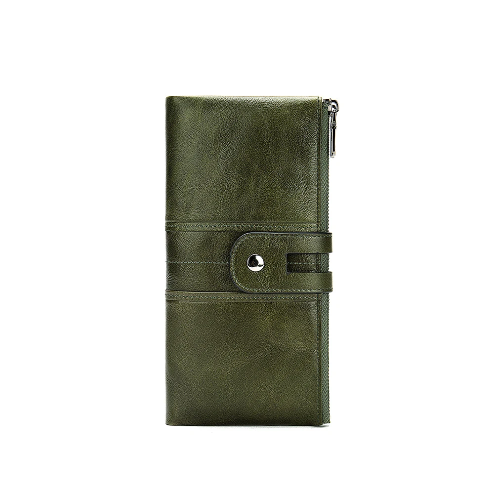 Женский Длинный кошелек из натуральной кожи, многофункциональный держатель для карт, сумочка, модный кошелек