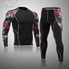 Spartan Men's Thermal Underwear Underpants Kit Sports Compression Clothing Tracksuit For Men Fitness Slim Joggers Base Layer Set 3