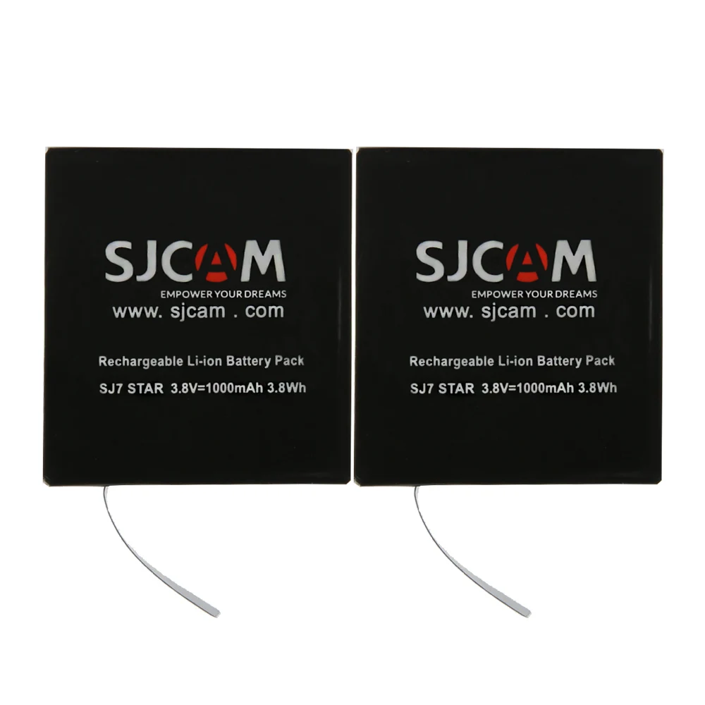 2 battery 4 шт SJCAM Sj7000 батарея+ двойное зарядное устройство Bateria 1000mAh литий-ионная аккумуляторная батарея для Sjcam SJ7 экшн-камеры - Цвет: 2 battery