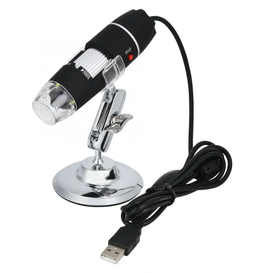 S02 50-500X 8LED USB цифровой микроскоп с универсальным металлическим опорным кронштейном 320x240/480x360/640x480/1280x960/1600x1200