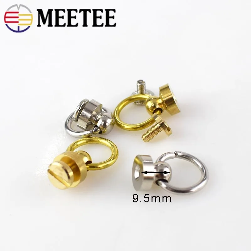 Круглые винты 9 5 мм из твердой латуни с ручкой заклепками для ногтей