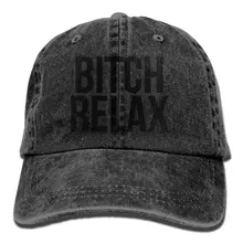 Bitch Расслабляющая трендовая ковбойская шляпа с принтом модная бейсболка для мужчин и женщин Черная