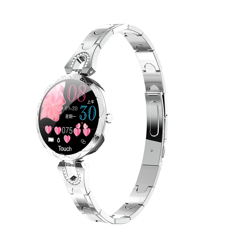 Geekbes WR24 женские Смарт-часы фитнес-трекер богиня эксклюзивная функция Smartwatch кровяное давление монитор сердечного ритма браслет - Цвет: Silver
