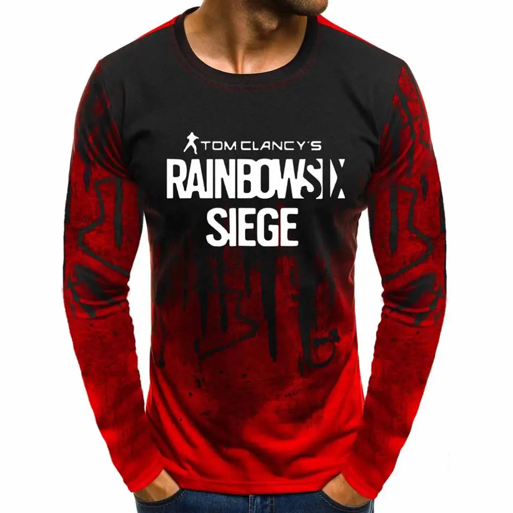 Rainbow six siege Свитшоты модные мужские градиентные пуловер с круглым вырезом толстовки пуловер с принтом толстовки хип хоп Harajuku для мужчин Clo