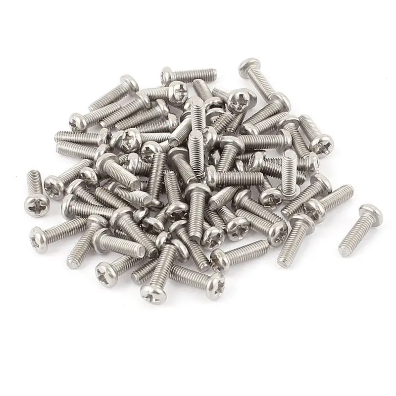 ABSF M3x8mm нержавеющая сталь Phillips круглая головка машины винты 100 шт