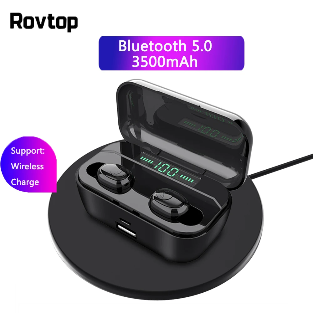 Rovtop Bluetooth 5 0 наушники TWS беспроводные наушники-вкладыши гарнитура шумоподавление