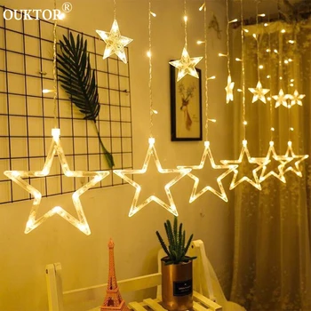 

Holiday 168 Leds String Lights Fairy Star Curtain String 100-240V Garland Lights For Home Wedding Party Holiday Decoration