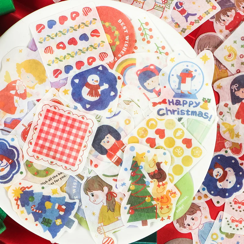 40 шт./упак. Kawaii красочные рождественские серии наклейки украшения Diy Дневник палка этикетки наклейки для скрапбукинга канцелярские принадлежности