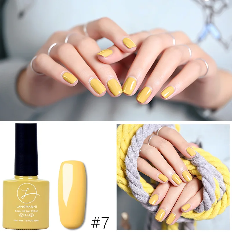 7,5 мл Гель-лак для ногтей желтого цвета лак для ногтей УФ светодиодный лак для ногтей лак Полупостоянный гель gelvarnish для УФ гель лаки для ногтей гель для базового покрытия ногтей