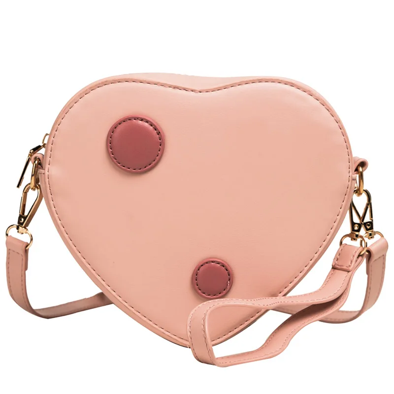 

Fashion Women Heart-shaped Crossbody Bags Solid Color High Quality Messenger Bag Female One Shoulder Hombro Bag Mujer Bandolera