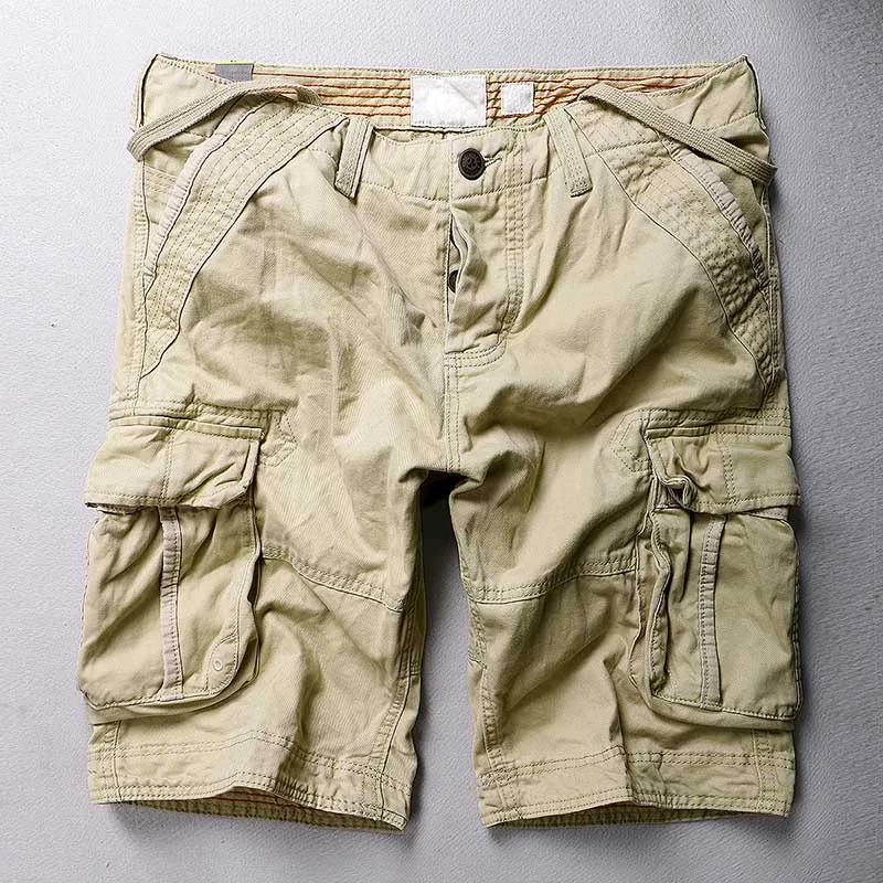 Шорты карго мужские камуфляжные в стиле милитари хлопковые пляжные шорты