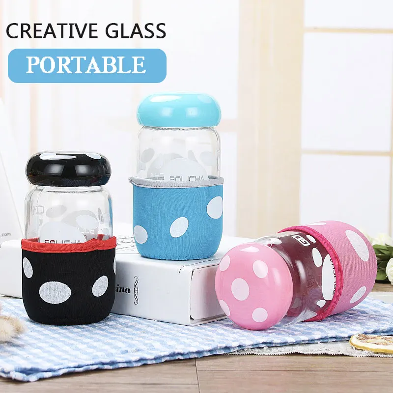 

Glass Tea Cup Clear Container Milk Bar Dining Glass Cup Water Cup Random Color Insulated Thermal Creative Coffee Pots Drinks