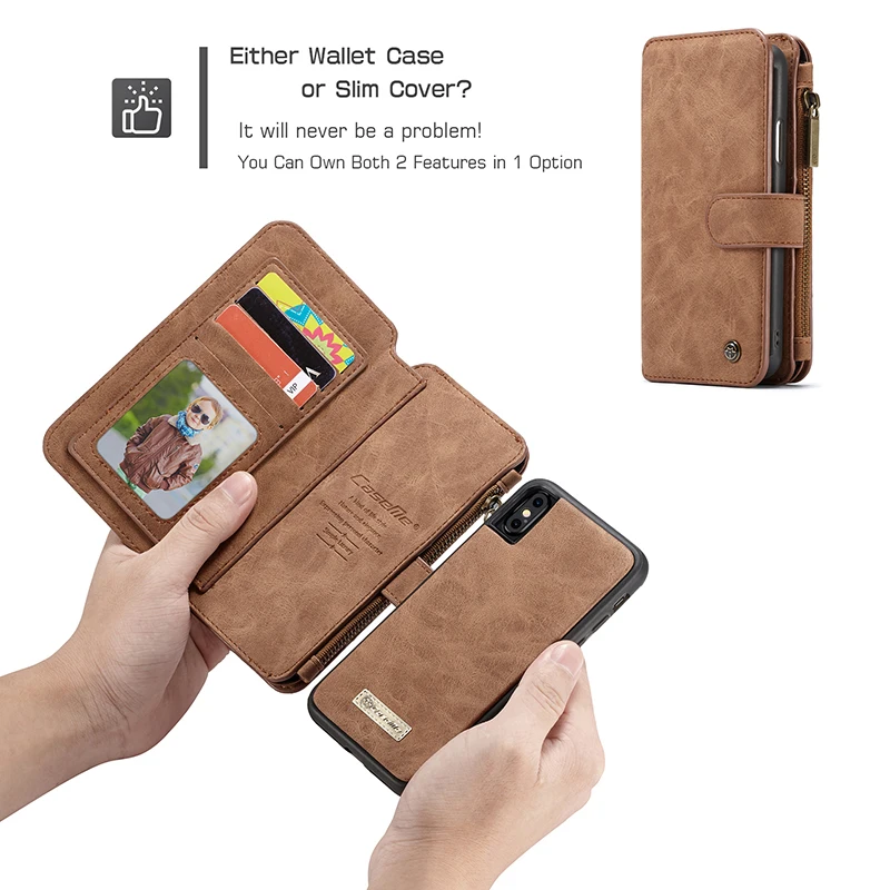 Кожаный чехол кошелек с 14 отделениями для карт iPhone 12 11 Pro Max Xs X Xr Магнитный на