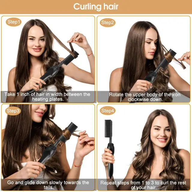 Multifunctional Hair Comb Hair Straightener Anti-scalding Hot Heating Comb Hair Curling Straightening Tool  Wet And Dry Hair 5