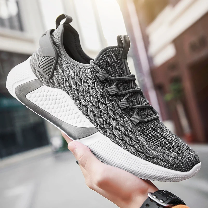 TANTU Fashion Lightweight Mesh Running Shoes for Men Breathable Comfortable Outdoor Sport Shoes Non-slip Casual Walking Shoes