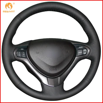 

MEWANT Black Genuine Leather Car Steering Wheel Cover for Honda Spirior OId Accord Interior Accessories Parts