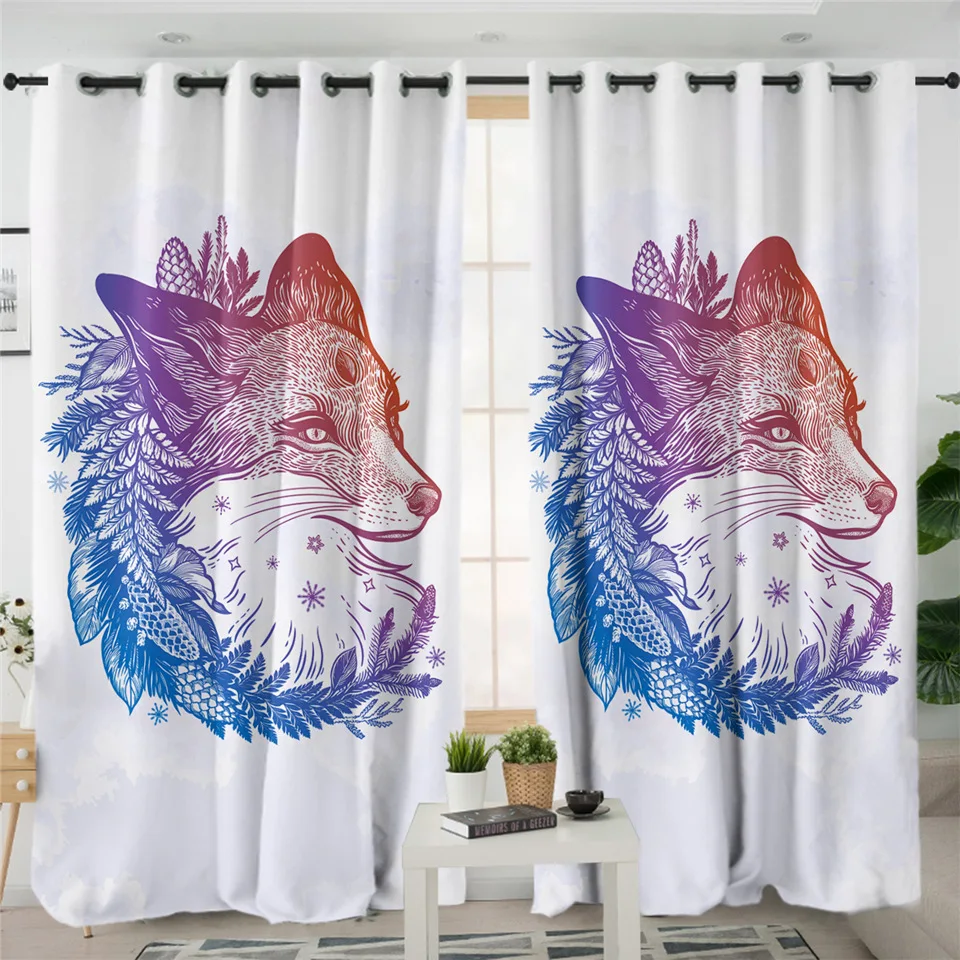 BeddingOutlet, Золотая лисица, занавеска для гостиной, s, животные, звезды, занавеска для спальни, Пейсли, листья, цветы, на окно, занавески - Цвет: 003 1 Piece