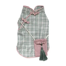 Одежда для собак в китайском стиле костюм Тан Cheongsam Весна Осень Одежда для собак кошка Пудель Бишон шнауцер собака корги рубашка