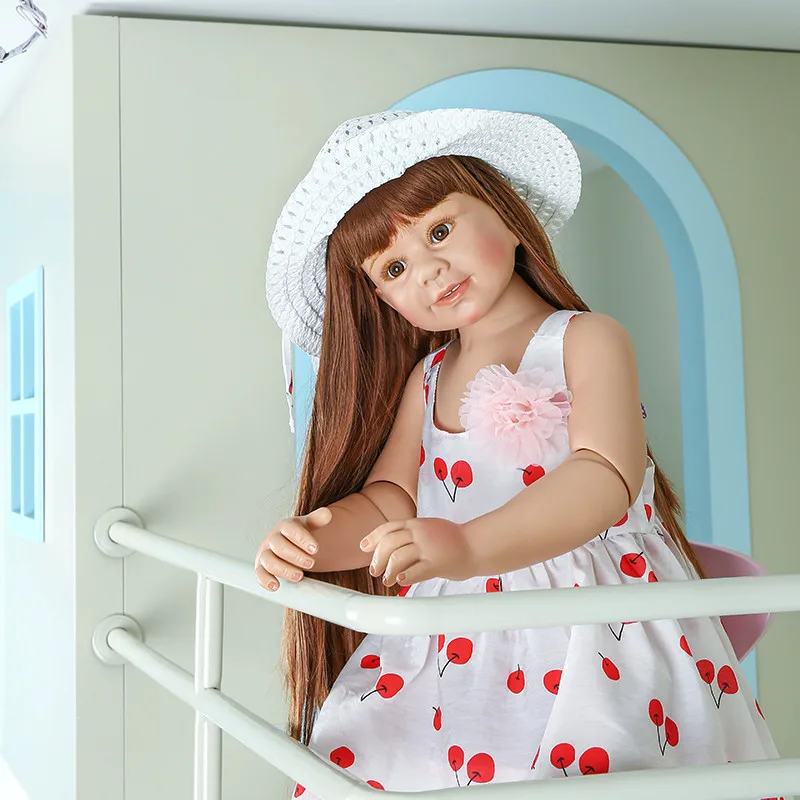 87 см Reborn Baby Girl Bebe Reborn Bonecas полный Силиконовый Inteiro Reborn Baby Doll принцесса Малыш игрушка шарнир BJD кукла Juguetes