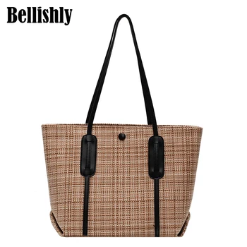 

Bellishly Brand Luxury Handbags Women Weave Designer Pocket Vintage Handbag Casual Messenger Bag Large Capacity Shoulder Bags
