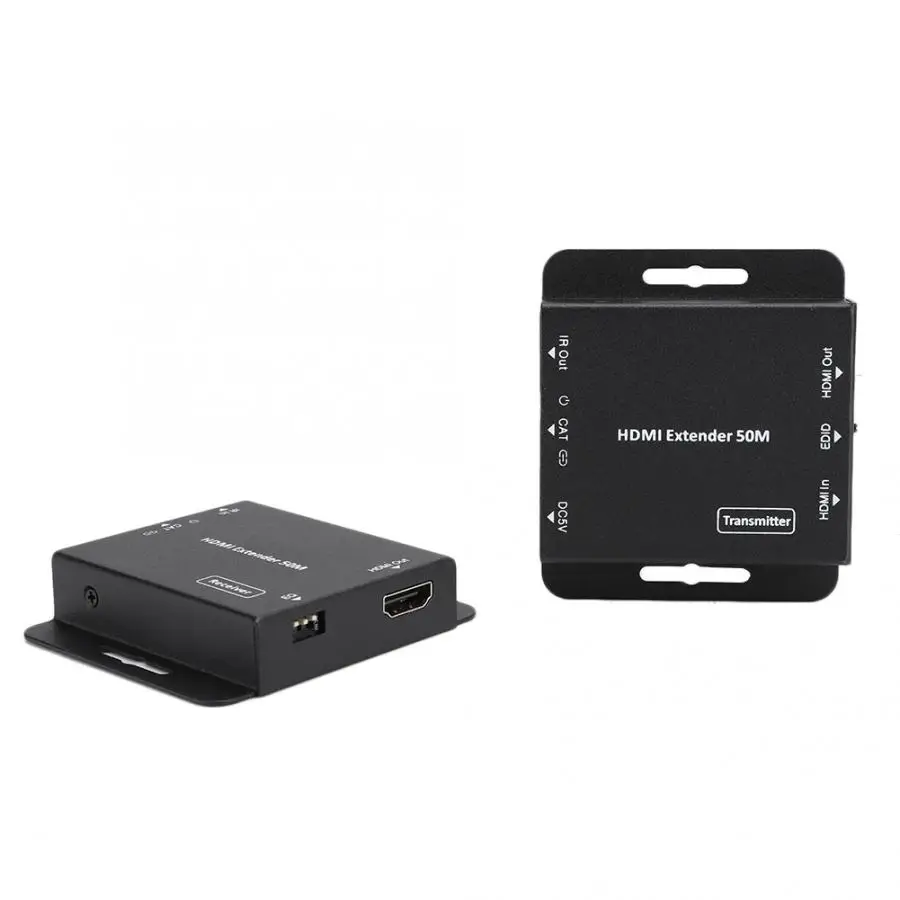 AM-E50C металлический черный HDMI видео удлинитель 50 м для передачи на большие расстояния(100-240 В