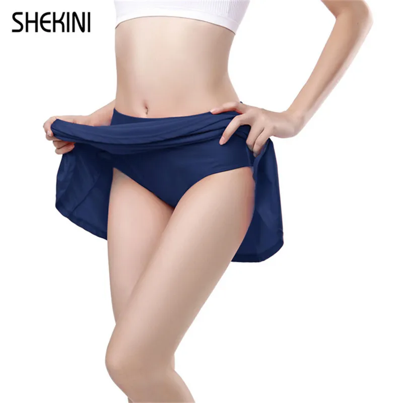 SHEKINI, Женская юбка, строгая, короткая, высокая талия, плавки, одноцветная, одежда для плавания, плавки, нижняя часть танкини
