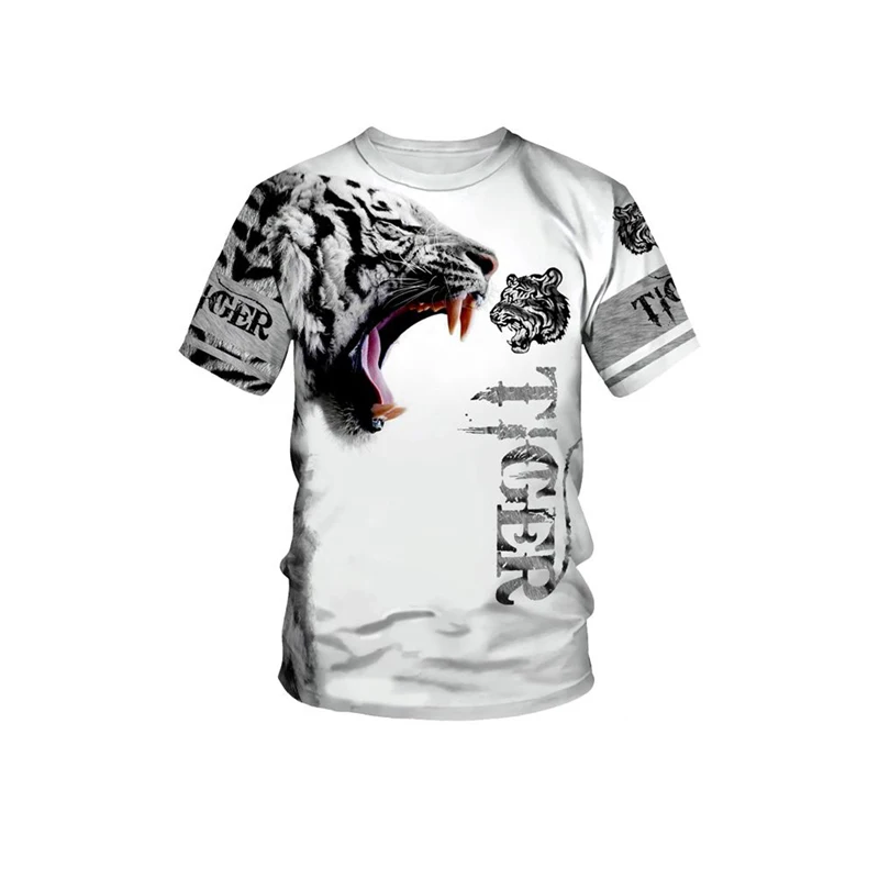 Футболка мужская с коротким рукавом модная тенниска 3D принтом тигра