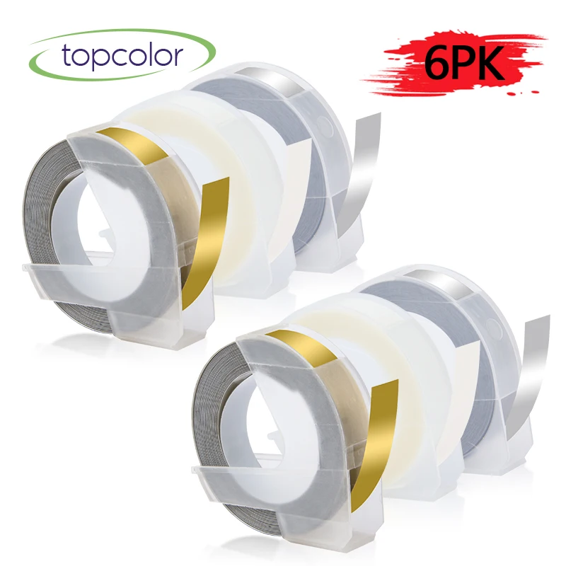 Topcolor Fit принтер для этикеток Dymo 3D тиснение ПВХ этикетка лента 9 мм золото серебро