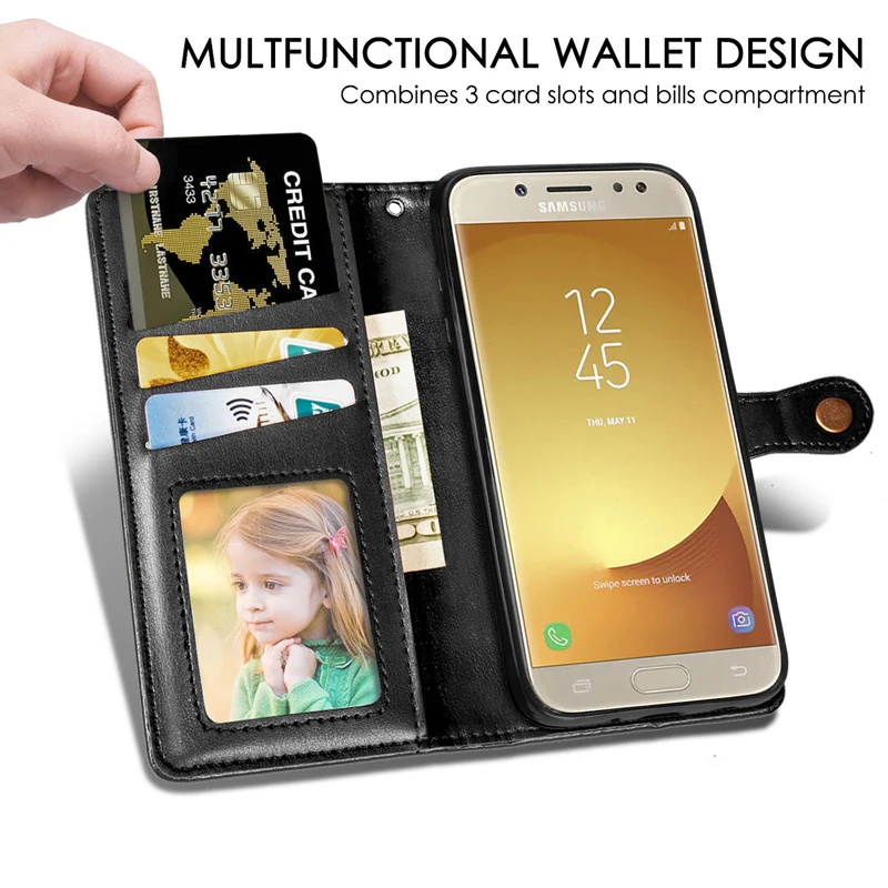 Для samsung J7 чехол J730 Флип кожаный бумажник задняя крышка чехол для телефона s Funda samsung Galaxy J7 чехол J7 Европейская версия