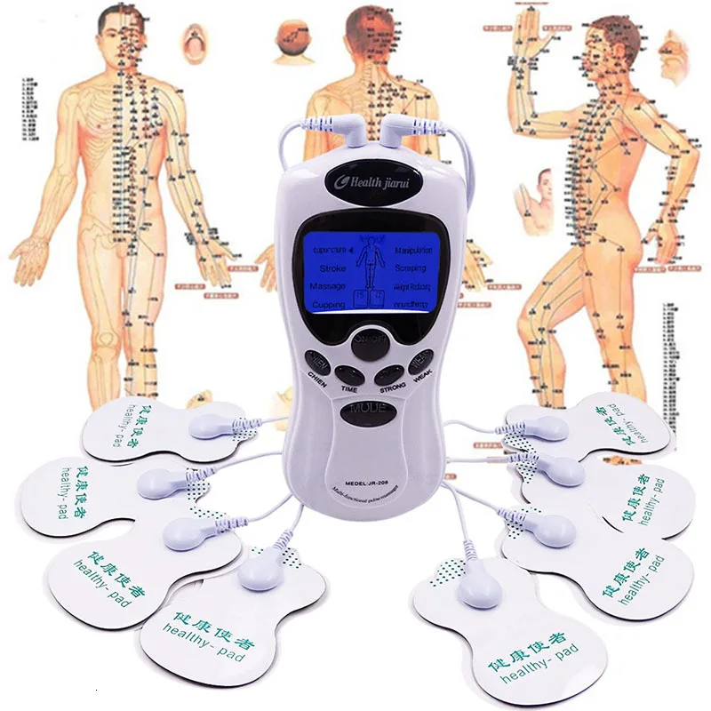 8 подушечек, массажер, электрический стимулятор для всего тела, расслабляющий мышцы, массажер, пульс, акупунктурная терапия+ электродные подушечки