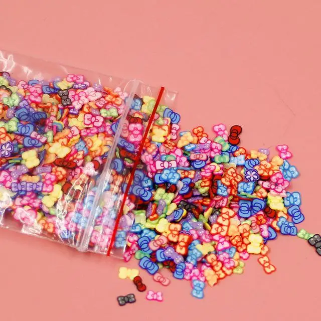 1000 шт фруктовый покер фимо ломтики Подвески дополнение для слизи Diy Лизун наполнитель клейкие аксессуары Принадлежности глиняный Декор ногтей игрушки - Цвет: Bow Tie Slices
