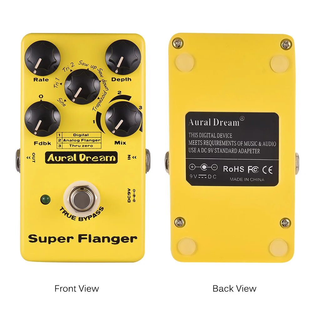 Super Flanger педаль эффектов для гитары 3 режима Flanger корпус из алюминиевого сплава True Bypass