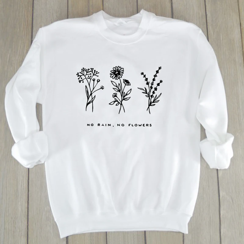 Толстовка Save The Bees No Rain No Flowers, эстетический пуловер с подсолнухами, Женский пуловер с надписью Harajuku, джемпер с круглым вырезом для девочек, Прямая поставка