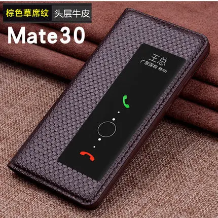 6 Умный вкл/выкл чехол для телефона для huawei mate 30 Роскошный чехол из натуральной кожи для huawei mate 30 Pro защита от окна - Цвет: 6
