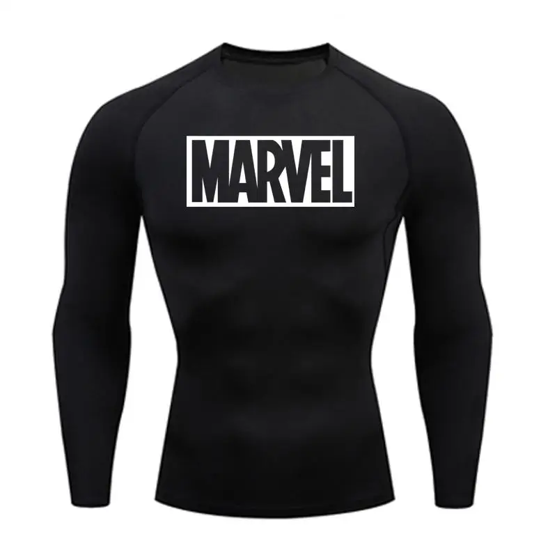 Marvel, с длинным рукавом, зимнее термобелье, компрессионные штаны+ шорты, многофункциональные, для фитнеса, ММА, топы, рубашки, мужские костюмы - Цвет: shirts
