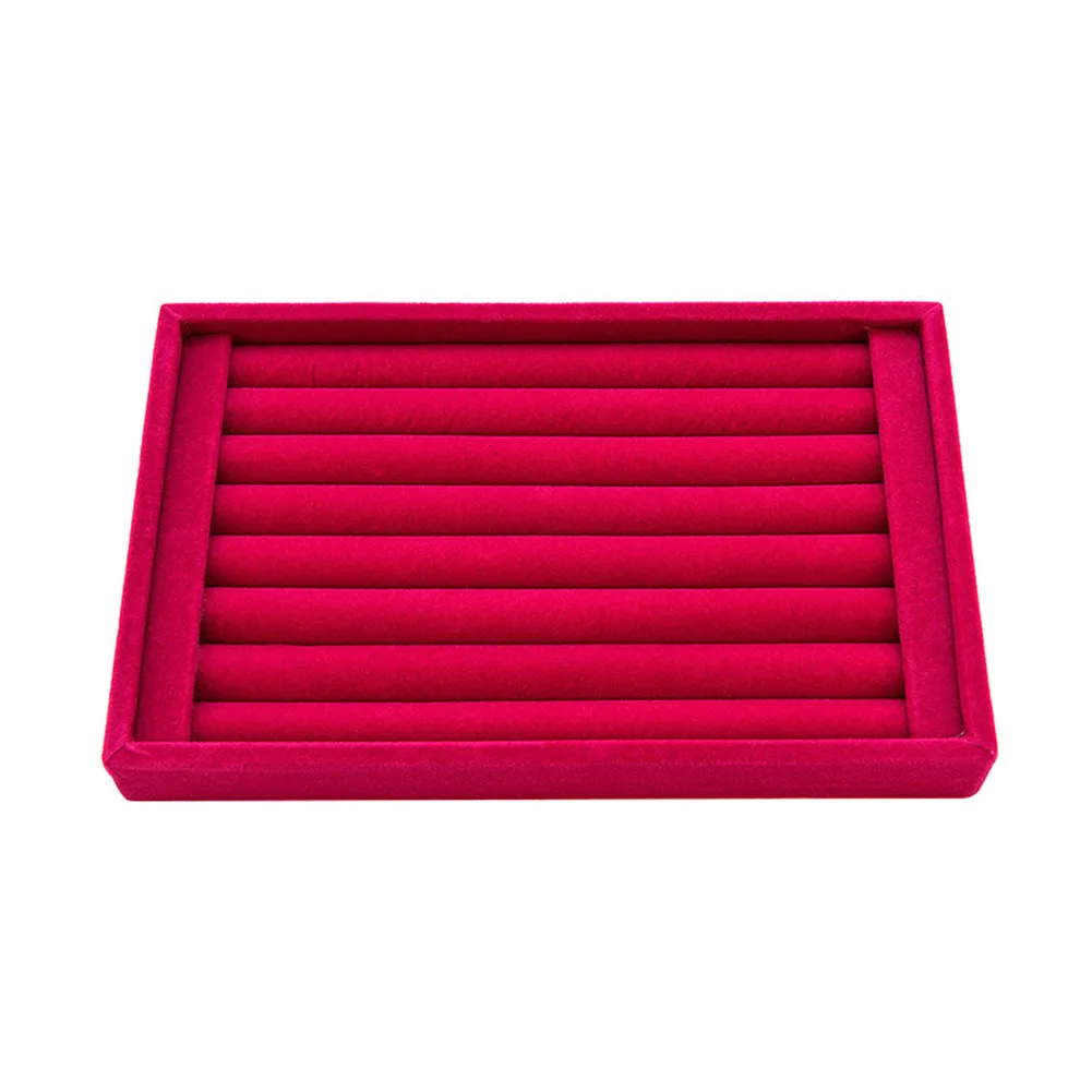 A Hot Sales Fashion Simple Droppshiping Ring Jewelry Pendant Velvet Display Organizer Tray Holder Earring Jewelry Storage Case d88 - Цвет: A