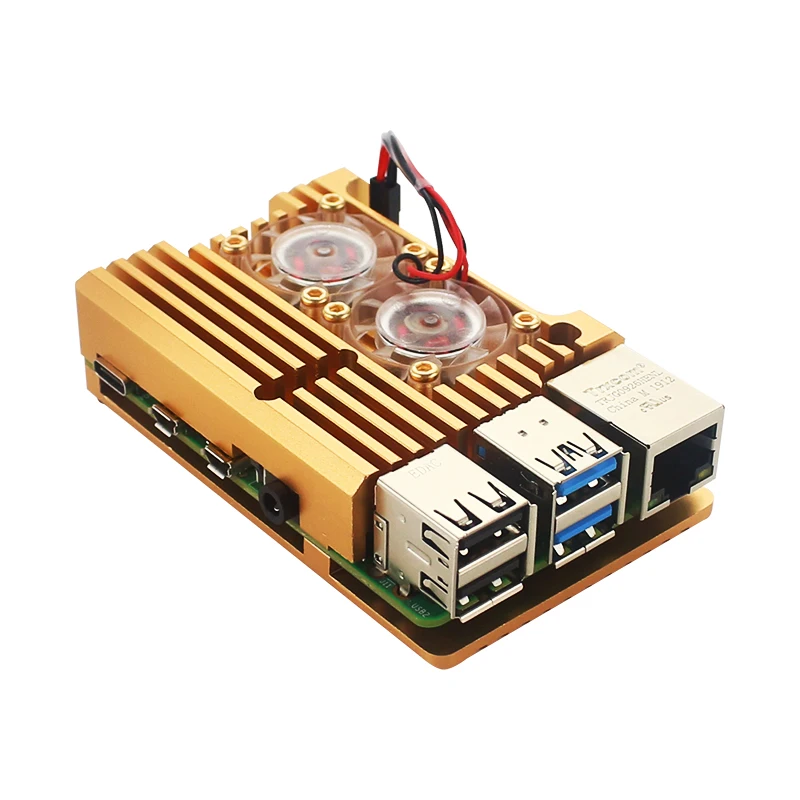 for Pi 4 Для Raspberry Pi 4 Алюминиевый металлический чехол Raspberry Pi 3 Чехол охлаждающий корпус с двойным вентилятором для Raspberry Pi 3 Model B 3B Plus - Цвет: for Pi 4