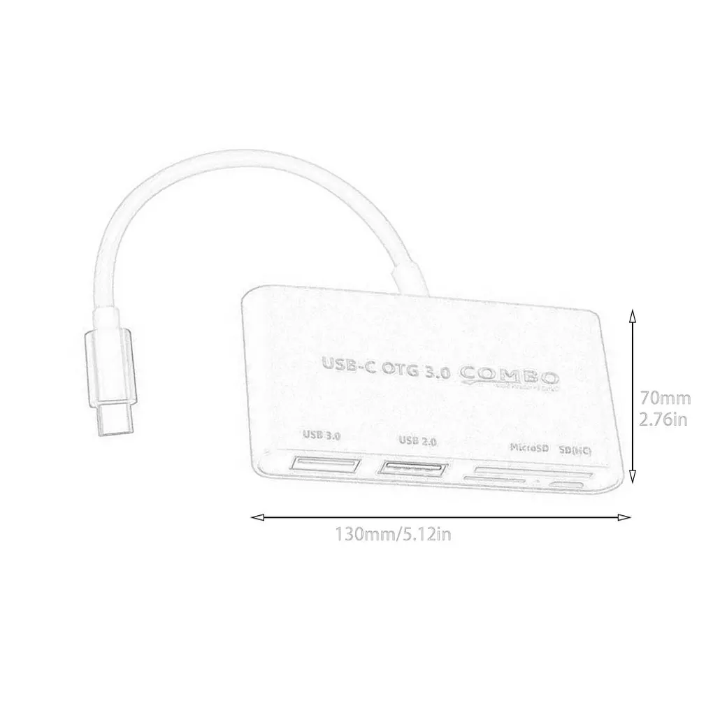 Компактный размер type-c OTG 3,0 кардридер USB 3,1 тип-c к USB3.0 концентратор TF кардридер адаптер конвертер